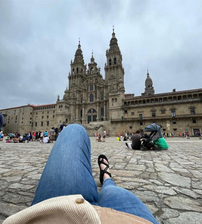 Student relaxing in Italy