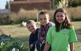 4H students in a field.