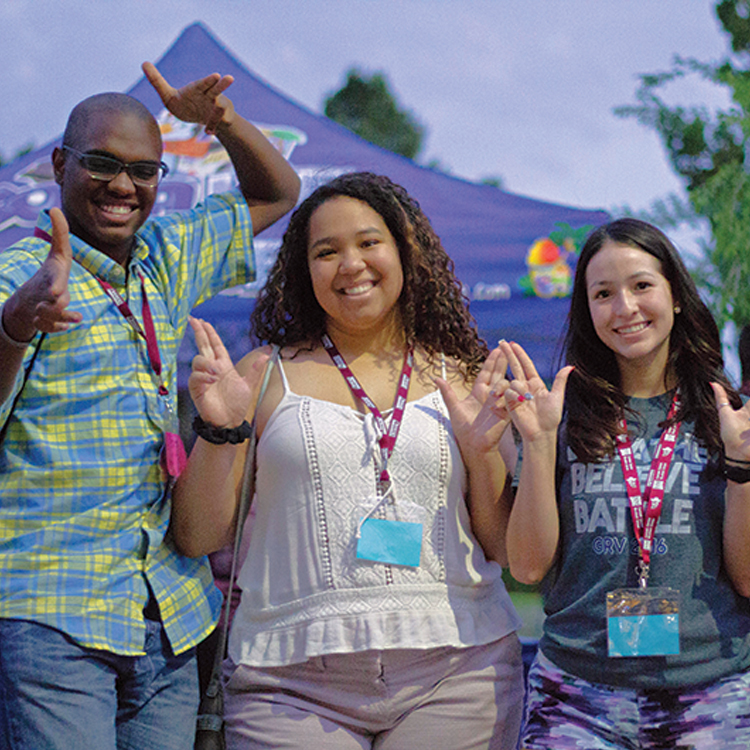 Students at campus event.